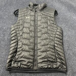 Under Armour ColdGear Vest Mens Small Gray Quilted Insulated Full Zip Puffer
